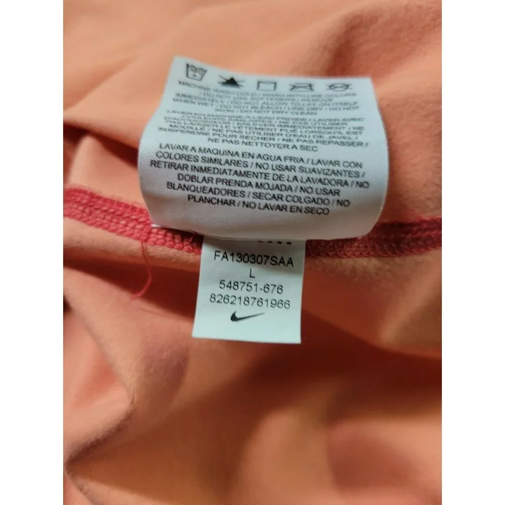 Womens‎ Nike Hyperwarm Dri-fit 1/2 Zip Pullover Pink Polka Dot 548751-676 L